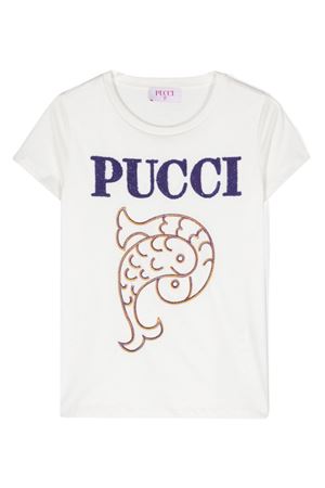 tshirt in cotone bianco EMILIO PUCCI KIDS | PV8B41J0177101